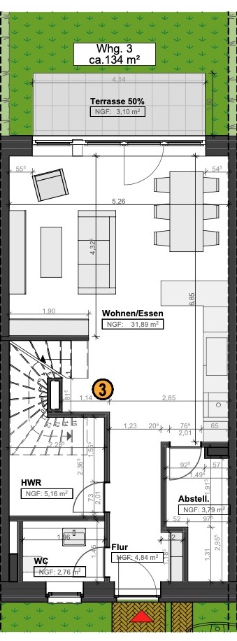 Grundriss Wohnung 1